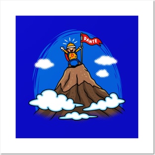 Funny Kawaii Hiker Mountain Climber Funny Mountaineer Cartoon Posters and Art